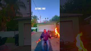 Sitting Fire funny tricks comedy juggling sitting skills funnycomedy fire basketball [upl. by Parthenia720]