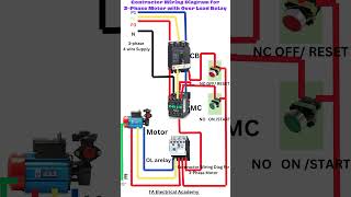 Contactor Wiring Diagram For 3Phase Motor 😇  Shorts [upl. by Herschel]