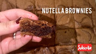 The best fudge Nutella brownies recipe  simple way of making 5 ingredients fudgy chocolate brownies [upl. by Carrington681]