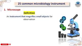 1 Microscope 25 common microbiology instruments instrument laboratory microscope [upl. by Frants]