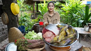 Market show and cooking Have you ever cooked these fish before  Yummy river fish cooking [upl. by Aihseket73]