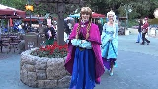 Characters at Disneyland w Jack amp Sally Anna amp Elsa Tweedles Prince John Friar Tuck Mater [upl. by Amalita834]