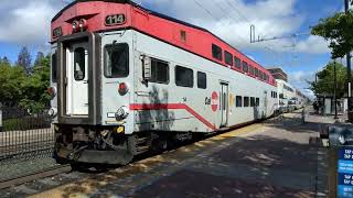 Caltrain Baby Bullet B7 Train 707 Local L1 Train 124 at Redwood City Station [upl. by Ydner]