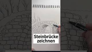 Steinbrücke mir einem Bach zeichnen  Schritt für Schritt Tutorial zeichnen zeichenidee [upl. by Teodoor32]