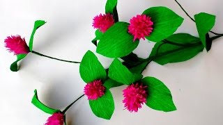 How to make Paper Flowers Gomphrena \ Globe Amaranth  flower  139 [upl. by Niels143]