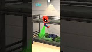 Poor Hulk Cant Sleep 😂 Spiderman Vs Hulk shorts [upl. by Drhcir]