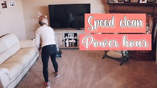 CLEAN WITH ME POWER HOUR  SPEED CLEANING ROUTINE [upl. by Airitak]