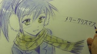 Drawing Time Lapse Manga Girl with Earmuffs [upl. by Atiken]