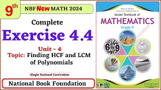 Class 9 Math Exercise 44 Unit 4  NBF Maths Ex 44 Math 9 federal board FBISE Math [upl. by Dnomaid]