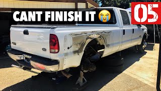 Part 5  2001 F350 Project  Dually fenders changing Leafs cant finish new problem [upl. by Saenihp628]