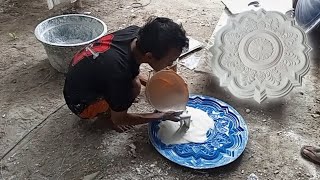 process of making gypsum ceiling ornaments [upl. by Lalittah920]