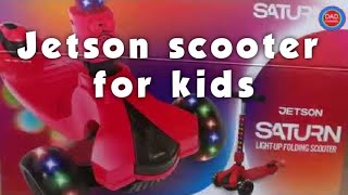 Jetson Saturn Folding 3Wheel Kick Scooter from Costco unboxing [upl. by Anairol]