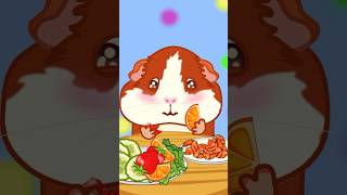 Nibble Nibble 🍓 Chubby Guinea Pig Eats in Animation 🥰 shorts asmr 먹방 [upl. by Chavaree]