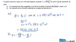 Como calcular la La expresión del flujo magnético a través de la espira problema selectividad [upl. by Onibas]