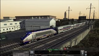 Train Simulator 2016 HD MARC HHP8 4910 Leads Amtrak Northeast Regional Holiday Extra 1056 PHLNYP [upl. by Evol28]