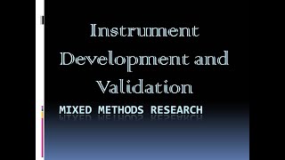 Instrument Development and Validation Methodology in HindiUrdu [upl. by Anik]