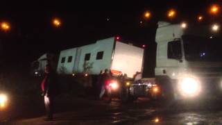 Film crew lorry stuck on embankment [upl. by Frodine]