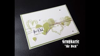 Grußkarte quotfür Dichquot  Herzen  Stampin Up  Creative Depot  DIY [upl. by Geminian341]