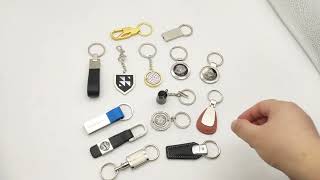 Wholesale Bulk PU Leather Car Brand Logo Keychain Zinc Alloy Metal Keychain For Bag Car Key Holder [upl. by Poppo]