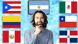 Different Accents in Spanish Puerto Rico Colombia Mexico Argentina Peru Chile DR [upl. by Ecinereb403]