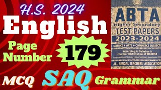 HS ABTA Test Paper English Page Number 179 Answer 💥 179 page MCQ SAQ Grammar 💥 HS 2024💥 [upl. by Anoi]