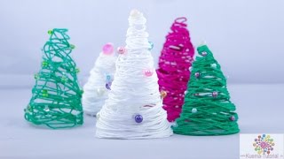 DIY Weihnachtsbäume aus Wolle einfach und schnell [upl. by Christianna]