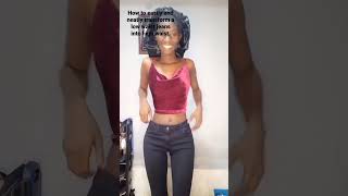 How to transform low waist jeans into high waist thriftflip jeans [upl. by Adriano]