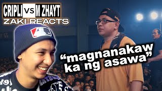 𝐙𝐚𝐤𝐢 𝐑𝐞𝐚𝐜𝐭𝐬  M Zhayt vs CripLi  Kanino ba dapat yun [upl. by Anasiul]