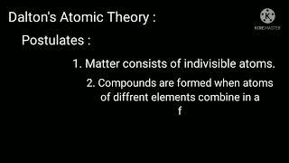 Postulate of Dalton atomic theory in english [upl. by Hortense]