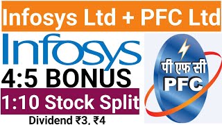 Infosys Ltd  PFC Ltd  Stocks declared dividend bonus or stock split  Stock Market News [upl. by Georgia823]