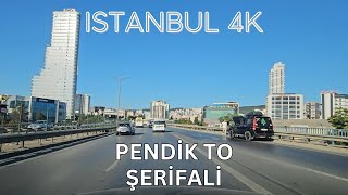 Istanbul 4K Drive from Pendik to Şerifali Ümraniye  Highway Drive and Sightseeing Video [upl. by Loredo]