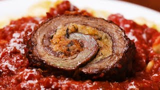 Beef Braciole Stuffed Italian Beef Roll [upl. by Nannerb]