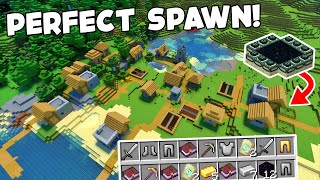 Perfect VILLAGE SEED For Minecraft Bedrock amp Pocket Edition 120 [upl. by Ycak]