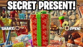 How to Open The LAST PRESENT in Fortnite Location 15th Secret Winterfest Present [upl. by Akiv874]