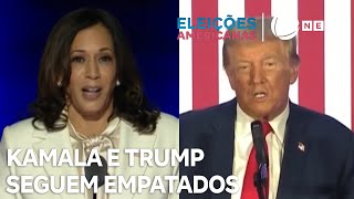 Kamala Harris e Donald Trump seguem empatados às vésperas do pleito [upl. by Monarski]