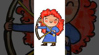 How to Draw Disney Princess Merida from Brave step by step Cute shorts [upl. by Alyssa]