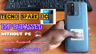 How to simply BYPASS FRP of TECNO SPARK 8C KG5j WITHOUT PC Google Account remove  Soft amp Hard [upl. by Neil]