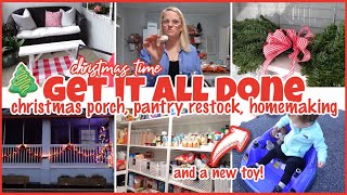 CHRISTMAS TIME GET IT ALL DONE  CHRISTMAS PORCH DECOR PANTRY RESTOCK HOMEMAKING  COSTWAY RIDEON [upl. by Kelwin621]