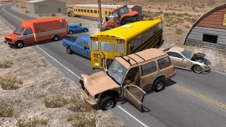 MultiVehicle Pileup Crashes 15  BeamNGdrive [upl. by Asirralc]