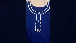 Neck design with samosa lace Neck stitching ytshort [upl. by Akcirred]