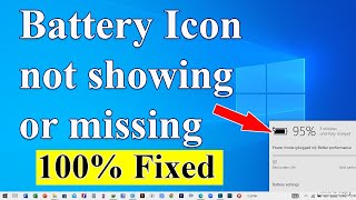 How to Fix Battery Icon Not Showing in Taskbar Windows 11107 [upl. by Hafler891]