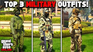 Top 3 Military Outfits In GTA 5 Online Using Clothing Glitches [upl. by Xylon473]