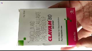 Clavam Bid Dry syrup  Amoxicillin And potassium Clavulanate Oral suspension ip Uses  Clavam Syrup [upl. by Conni]