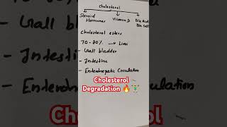 Cholesterol Degradation🔥 biochemistry cholesterol lipidmetabolism shortsvideo trending [upl. by Mabel]