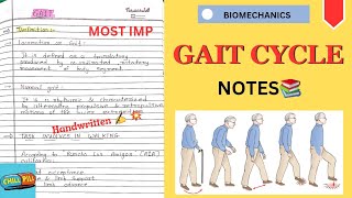 GAIT CYCLE NOTES📚🚶‍♂️ BIOMECHANICS Physiotherapy 2nd Yr💥 [upl. by Yelnek]