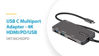 4K USB C Multiport Adapter  DKT30CHSDPD  StarTechcom [upl. by Sialac]