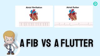 Atrial Fibrillation aFib Vs Atrial Flutter aFlutter ECG Review [upl. by Ahsekin]