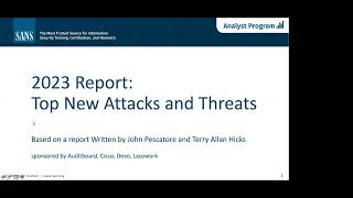 SANS 2023 Top New Attacks and Threat Report [upl. by Wie]