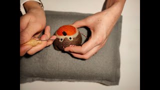 Needle Felted Robin Bauble Tutorial [upl. by Bergstrom667]