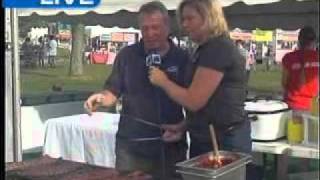 Kelly grills ribs at 28th Northwest Ohio Riboff [upl. by Lahtnero229]